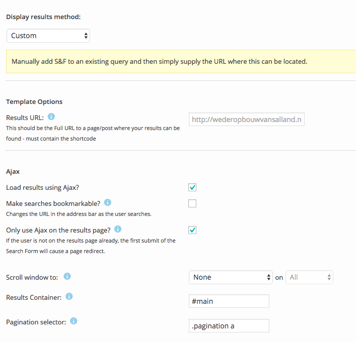 Setting loading results